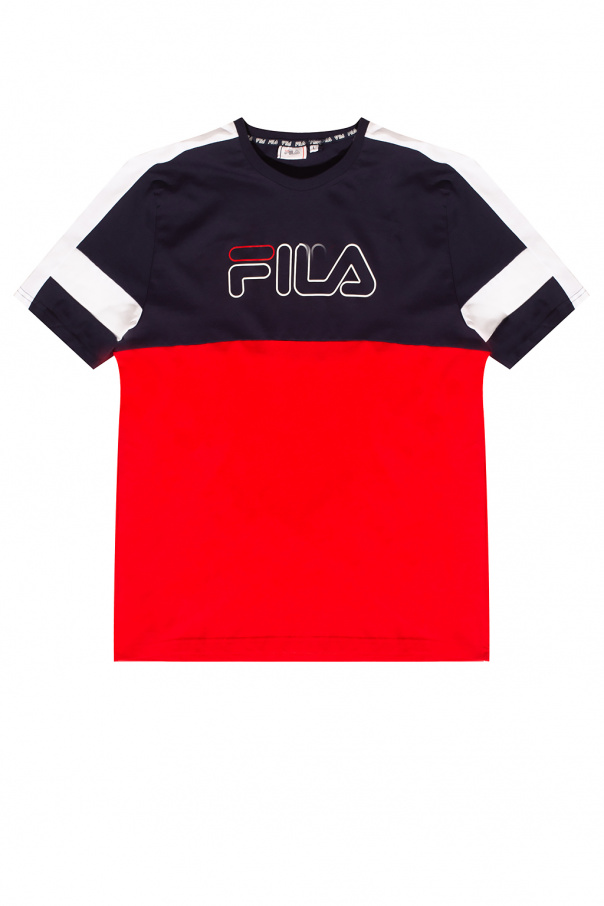 Fila red white hot sale and blue shirt